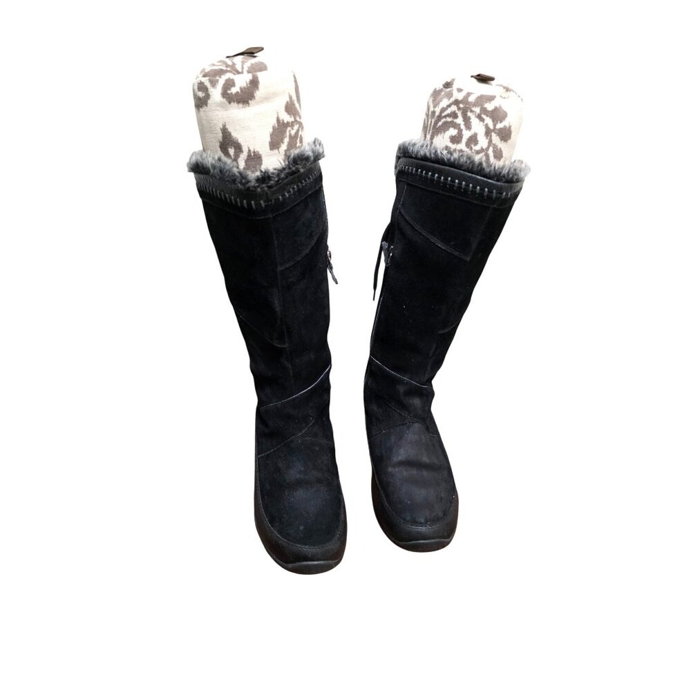 The North Face Black Over the Knee Boots with Gray Trim